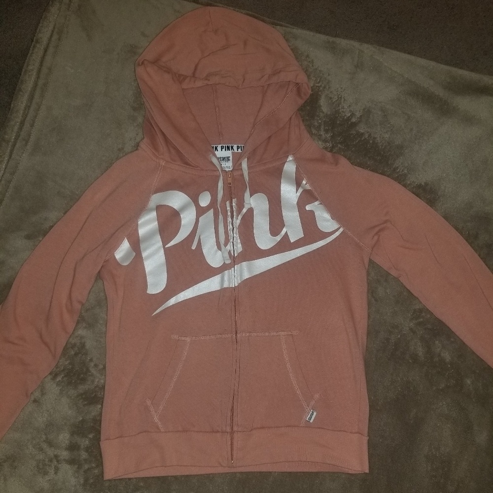 PINK Victoria's Secret Cream Zipup Hoodie